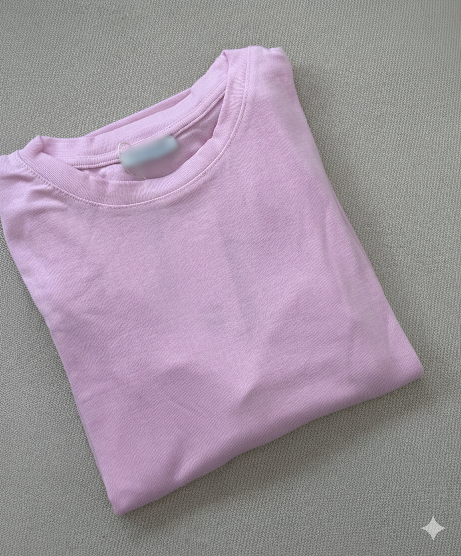 Pembe Parmak Geçirmeli Pamuklu Body