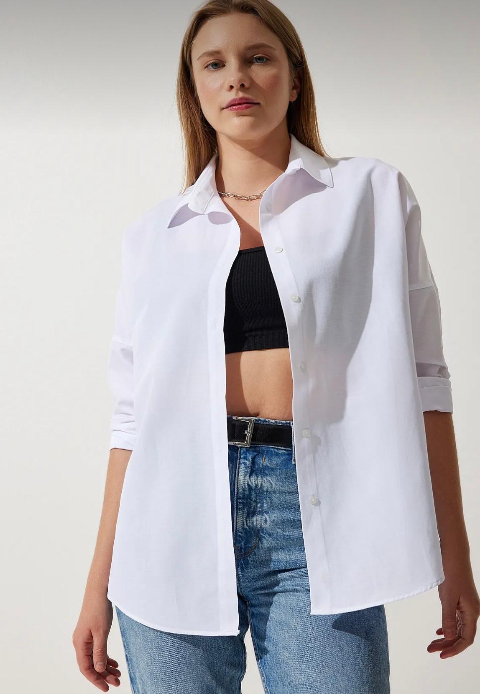 Oversize Gömlek Beyaz